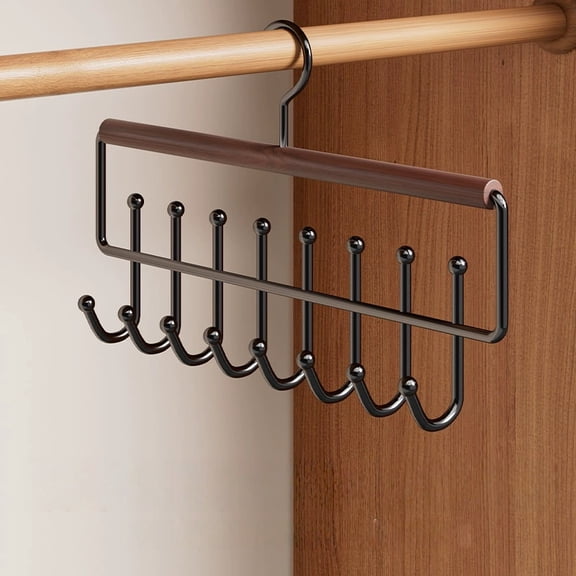 Multi-Hook Hanger for Closet Organization Space-Saving Storage Rack for Hats, Belts, Scarves, and Camisoles, Heavy-Duty Metal Holder with 8 Hooks