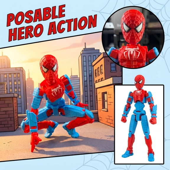 MultiJoint Poseable SuperheroGraphic Figurine, DIY SelfAssembly Action Figure Model, Detailed Collectible Kit for Hobby Enthusiasts & Decor
