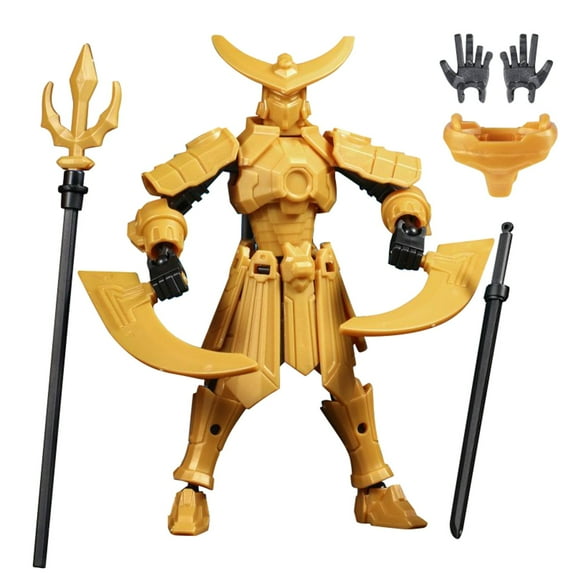 Multi-Jointed 3D Printed Robot Figure with Flexible Mobility Fluorescent Yellow Mecha Sculpture for Desktop Decor and Creative Posing