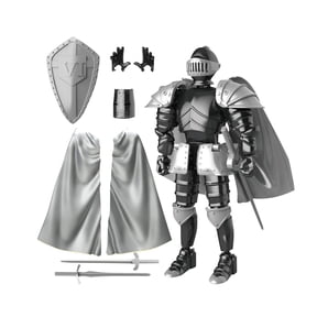 Multi-Jointed Alien Knight Action Figure Deluxe Set, Highly Articulated Knight Figurine with Interchangeable Parts, Desktop Model for Display