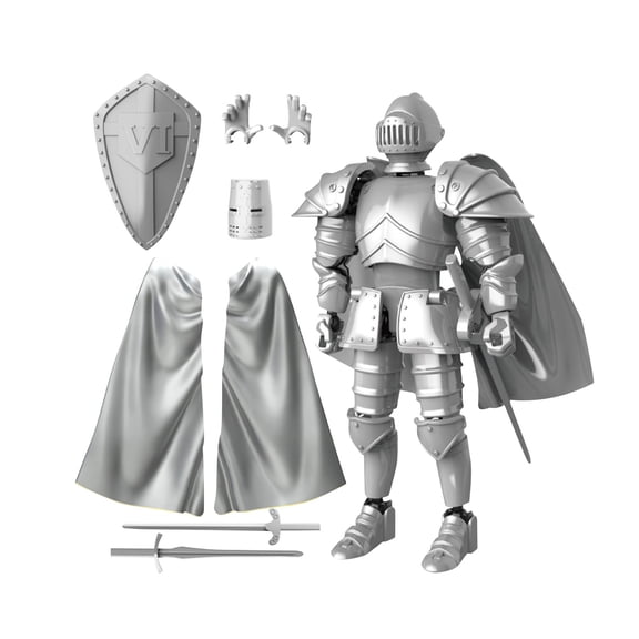 Multi-Jointed Alien Knight Action Figure Deluxe Set, Highly Articulated Knight Figurine with Interchangeable Parts, Desktop Model for Display