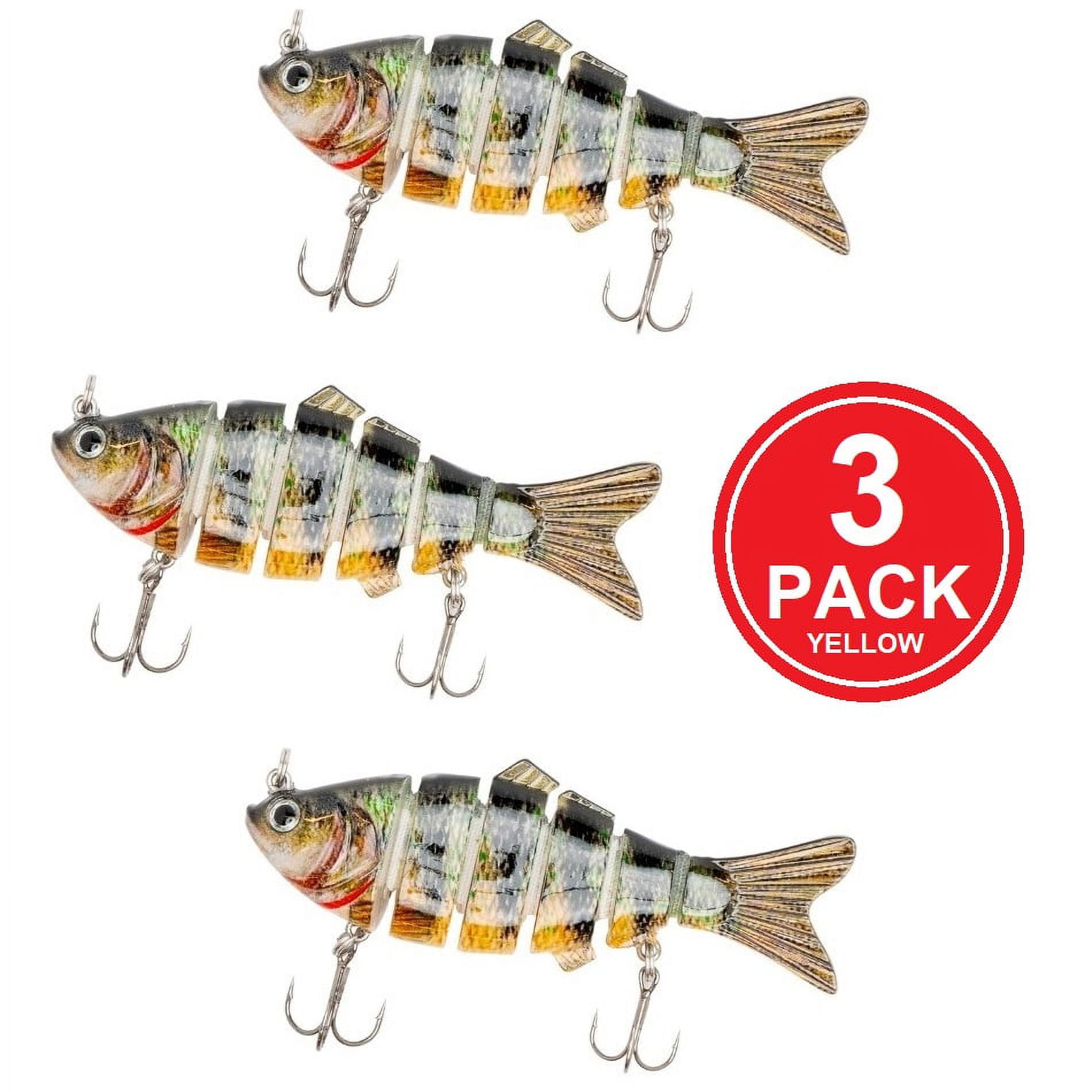 Multi Jointed Bait 6-Segment Fishing Lures Swimbait Bass Tackle 3 PCS / Yellow Multi Jointed Bait 6-Segment Fishing Lures Swimbait Bass Tackle 3 PCS / Yellow