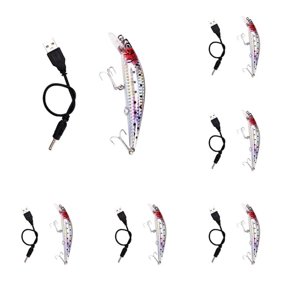 Multi Jointed Electric Fishing Lures USB Rechargeable Swimbait, with Treble Hooks Durable Crankbait for Freshwater Saltwater, Lifelike Animated Swimming for Pike Bass 6 Pcs