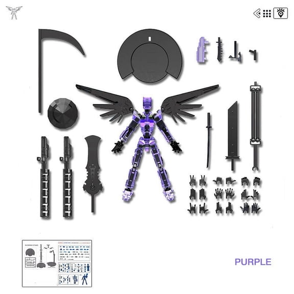 Multi-Jointed Movable Robot Action Figure, Transparent 3D Printed Mannequin with 20+ Accessories for Stop-Motion Animation and Desktop Decor