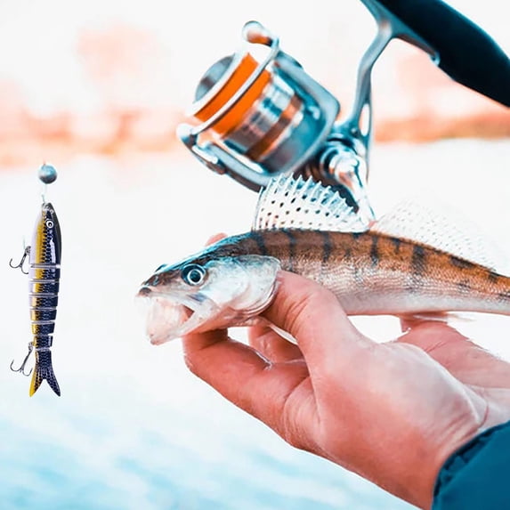 Multi-Jointed Slow Sinking Swimbait, Lifelike Segmented Fishing Lure with Treble Hooks, Realistic Hard Bait for Trout & Bass