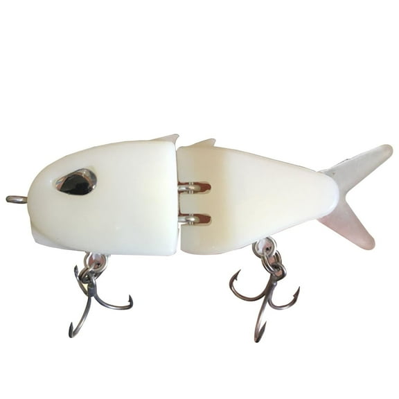 Multi-Jointed Swimbait Lure - Slow Sinking Hard Body Fishing Bait with Dual Treble Hooks, Realistic Swimming Action for Bass, Trout & Saltwater Game Fish (2.3")