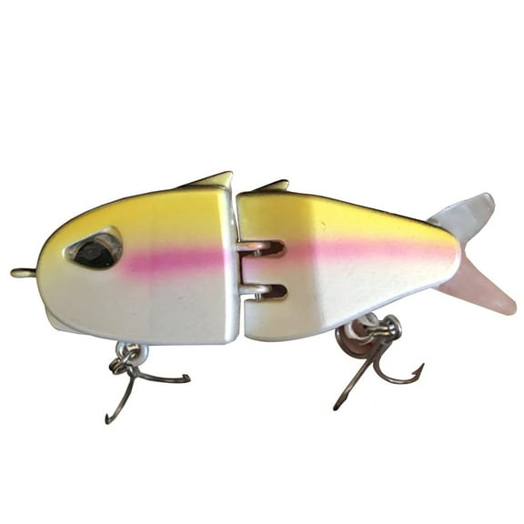 Multi-Jointed Swimbait Lure - Slow Sinking Hard Body Fishing Bait with Dual Treble Hooks, Realistic Swimming Action for Bass, Trout & Saltwater Game Fish (2.3")