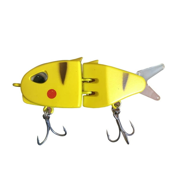 Multi-Jointed Swimbait Lure, Slow Sinking Hard Body Fishing Bait with Dual Treble Hooks, Realistic Swimming Action for Bass Trout & Saltwater Game Fish