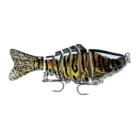 Multi Jointed Swimbaits 10cm Fishing Lure 7 Segment Artificial Hard Baits Swimming Lures with Treble Hook for Trout
