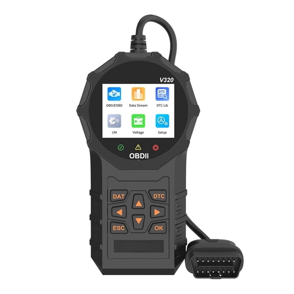 Multi-Language OBD2 Scanner Diagnostic Tool Voltage Tester Professional Check Engine Code Reader 320 with Reset OBDII Scan Tool