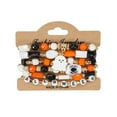 thumbnail image 1 of Multi-Layer Beaded Bracelets Set with Pumpkin Spider Webs Stretch for Festive Jewelry Gifts - Stackable Gothic Accessory Party, 1 of 6