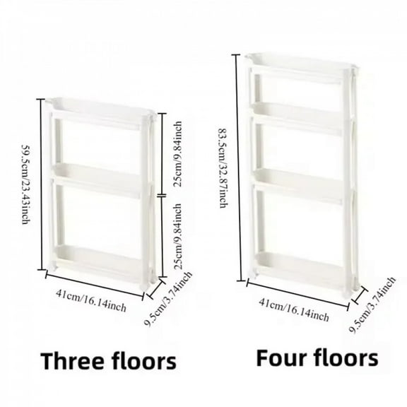 Multi-Layer Behind-The-Door Storage Cabinet Space Saving Trolley Rack for Bathroom & Kitchen Narrow Cabinet Organization