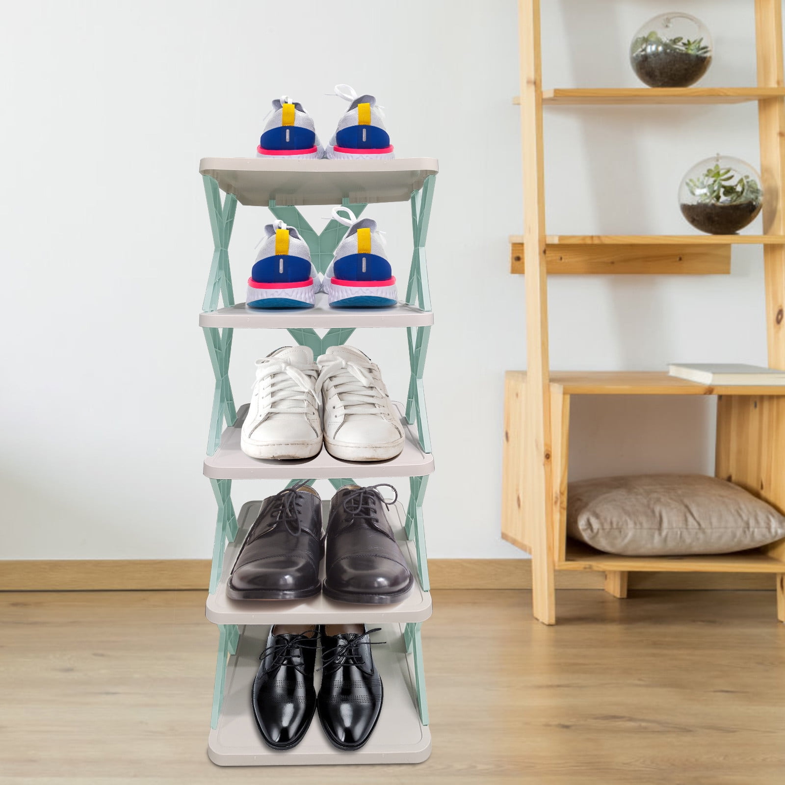Multi-Layer Creative Shoe Rack, Easy Household Shoe Cabinet Ash, Small ...