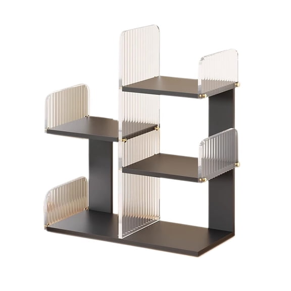 Multi Layer Density Board Bookshelf, Open Simple Plastic Organizer shelf, Free Standing Display Stand for Home and Office