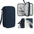 thumbnail image 1 of Multi Layer Digital Accessory Storage Bag, Hard Drive/Headphones/Data Cables Storage, Waterproof, Metal Zipper, Portable with Handle, Navy, 1 of 6