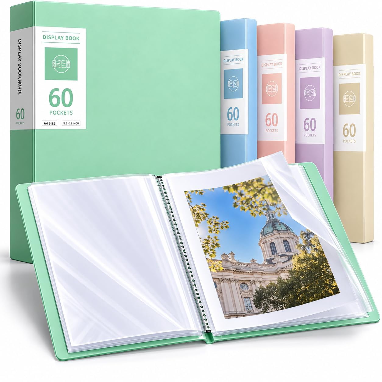 Multi-Layer Display Book File Folder, 60-Pocket Document Organizer with ...
