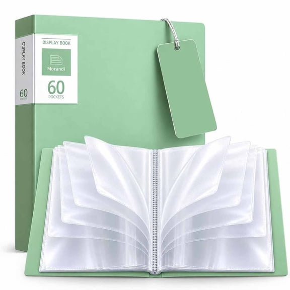 Multi-Layer Display Book File Folder, A4 Clear Pocket Organizer, 60 Double-Sided Transparent Inner Pages, Thickened Anti-Wrinkle Inner Bag for School Home Office
