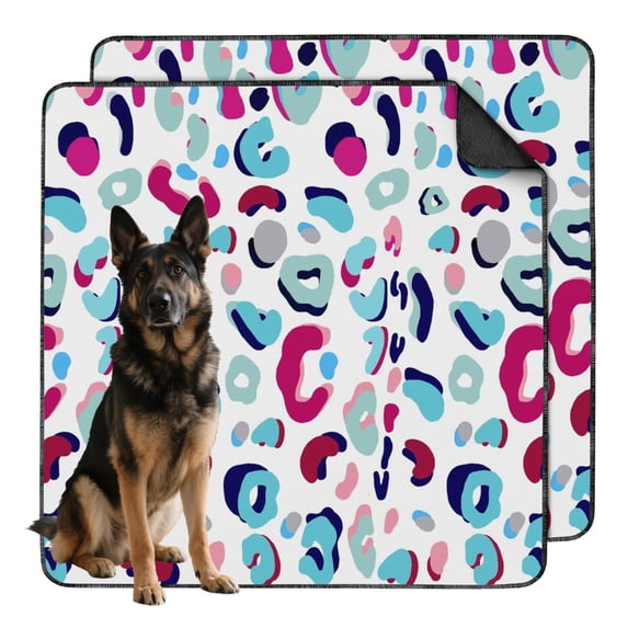 Multi-Layer Dog Potty Pads, Washable Reusable Pee Pads for Maximum Absorption and Dryness, 24" x35" (Texture/leopard /Geometry)