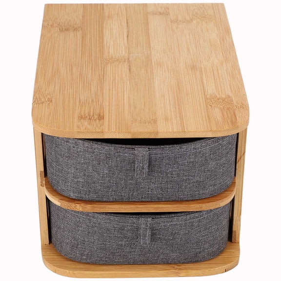 Multi-Layer Drawer Type Bamboo Wood Desktop Storage Box Office Waterproof Storage Drawers Multilayer Structure Home Storages Style 1