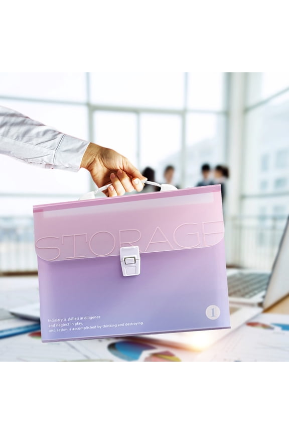 Multi-Layer File Folder, Document Organizer, Large Capacity Handheld Briefcase with Handle for Office Storage