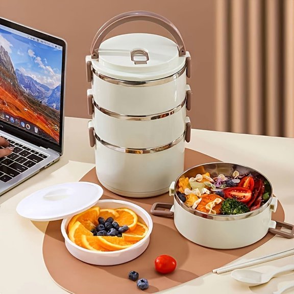 Multi-Layer Food Grade Stainless Steel Square Lunch Box 2-4 Layers Portable for Daily Use