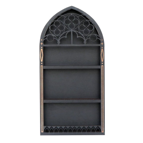 Multi-Layer French Frame Wall Decor, Intricate Four-Leaf Clover Star Door Floating Display Shelf, Brown