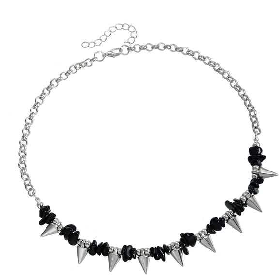 Multi Layer Gothic Punk Styles Necklace Sturdy Alloy Materials Clavicle Chain Accessory For Bold Fashion Statements