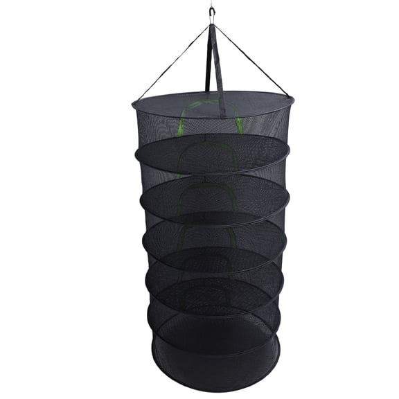 Multi-Layer Hanging Drying Rack with Zipper Closure - Breathable Mesh & Oxford Cloth Food Dehydrator for Herbs, Flowers, Garlic, Fish, and Clothes - Includes Hook and Storage