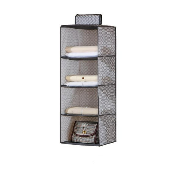 Multi-Layer Hanging Storage Organizer for Closet - Foldable Dust-Free Wardrobe Bag with Multiple Compartments, 1 Pack