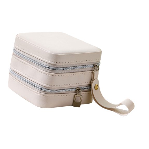 Multi Layer Jewelry Case for Travel Elegant Portable Jewelry Box Miniature PU1eatherOrganizers for Rings Earrings