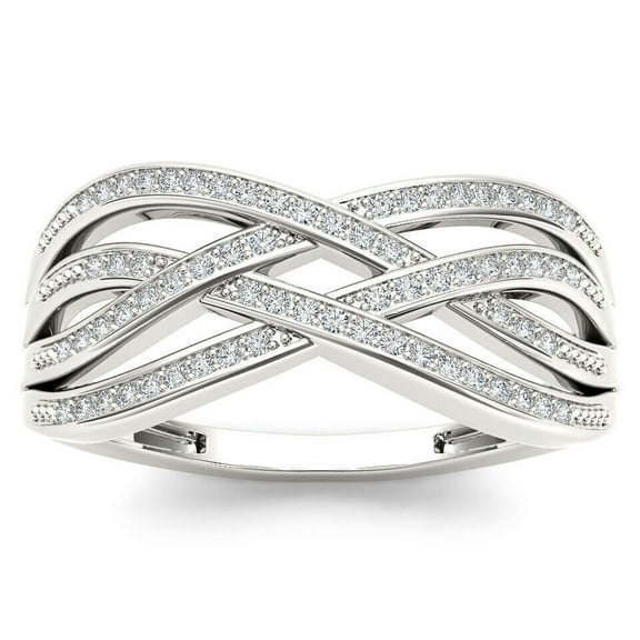 Multi Layer Knot Women's Engagement Rings 1.9 Ct Diamond 14K White Gold Over