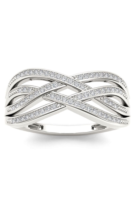 Multi Layer Knot Women's Engagement Rings 1.9 Ct Diamond 14K White Gold Over