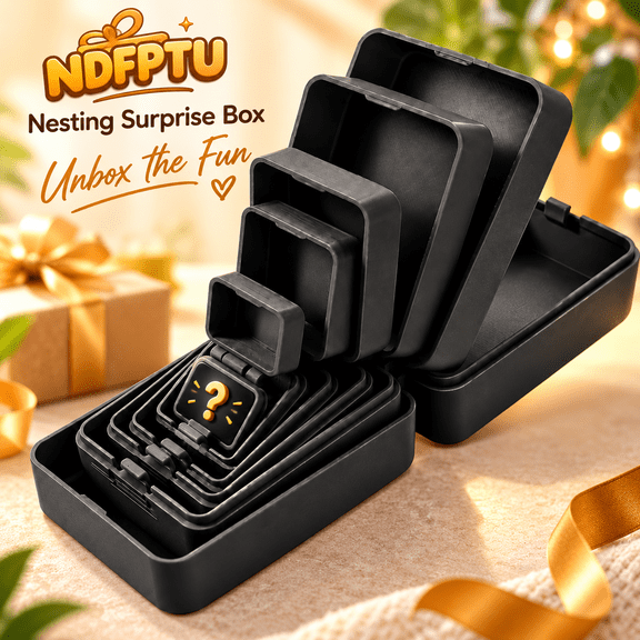 Multi Layer Nesting Surprise Gift Box 3D Printed Interactive Puzzle Box Reusable Novelty Gift for Coworkers Friends Birthday Christmas White Elephant Gift Exchange