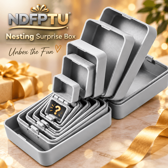 Multi Layer Nesting Surprise Gift Box 3D Printed Interactive Puzzle Box Reusable Novelty Gift for Coworkers Friends Birthday Christmas White Elephant Gift Exchange