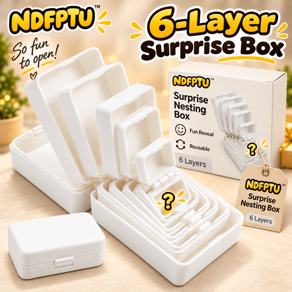 Multi Layer Nesting Surprise Gift Box Reusable Hinged Box Inside a Box Gift 3D Printed Interactive Puzzle Gift for White Elephant Secret Santa Birthday Christmas Office Parties