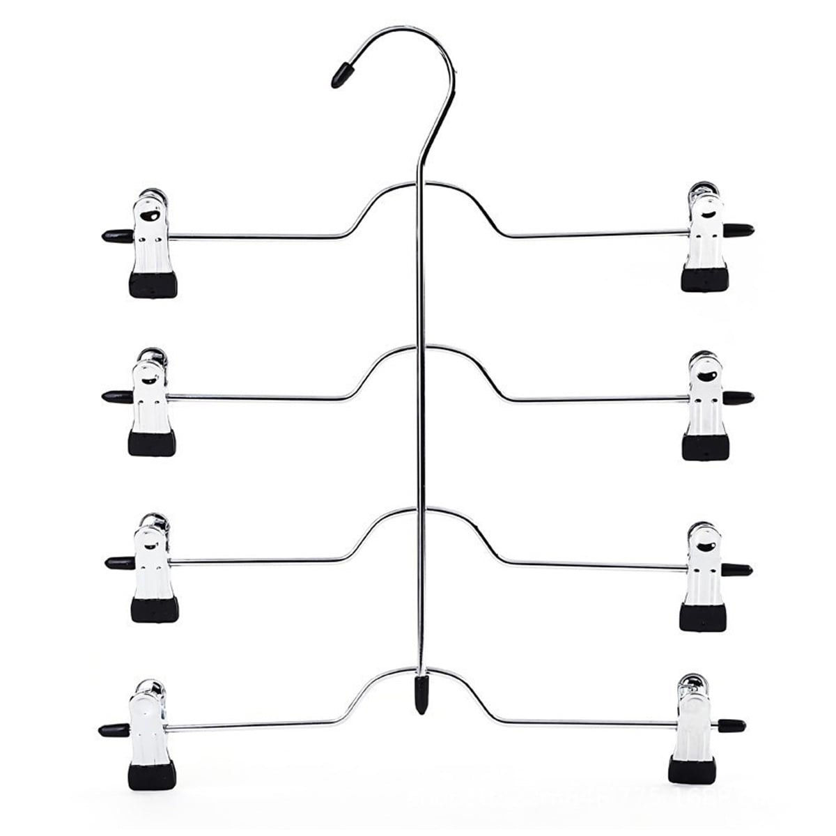 Multi Layer Pants Hangers, 4 Tier Skirt Hangers with Adjustable Clips