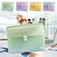 thumbnail image 1 of Multi-Layer Plastic File Organizer Bag | Portable Handheld Briefcase Folder with Handle | Large Capacity Document Storage | Modern Design | 33x24x4cm | Single Piece | Multiple Colors, 1 of 6