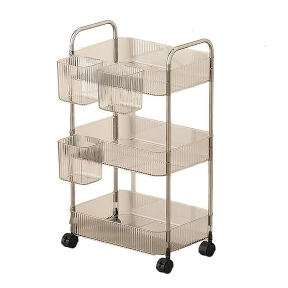 Multi Layer Plastic Storage Cart With Wheels Mobile Homes Office Organizers