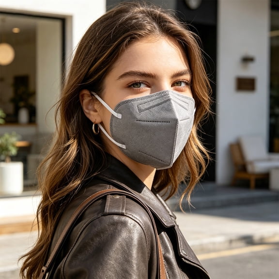 Multi Layer Respirator Mask for Men and Women , Soft, Allergy,Free & Breathable Face Masks for Work, Allergies, or Cleaning Gray