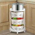 thumbnail image 1 of Multi-Layer Rotatable Baskets Kitchen Rack Rolling Storage Cart White, 1 of 12