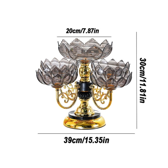 Multi-Layer Rotating Fruit Tray 5-Tier Flower-Shaped Serving Platter for Snacks Nuts Desserts Household Living Room Coffee Table Organizer