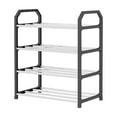 thumbnail image 1 of Multi-Layer Shoe Rack Organizer | Plastic Shoe Storage Shelf for Bedroom, Closet & Entryway | Black/White | 21.26x10.35x18.23in, 1 of 6