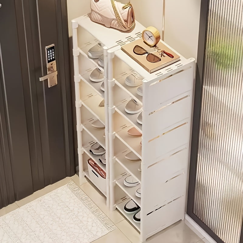 Modern Shoe Rack Storage Box with Drawers and Metal Legs