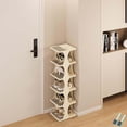 thumbnail image 1 of Multi-Layer Space-Saving Shoe Rack, Slim Multi Tier Vertical Shoe Racks, Detachable Dustproof Shoes Storage for Small & Narrow Spaces, Corner, Bathroom, Living Room Entryway (6-Tier), 1 of 7