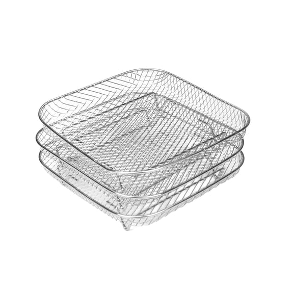 Multi-Layer Stainless Steel Air Fryer Rack, Stackable 3-Tier Dehydrator & Grill Stand for Oven, Microwave & Air Fryer, 304 Food-Grade
