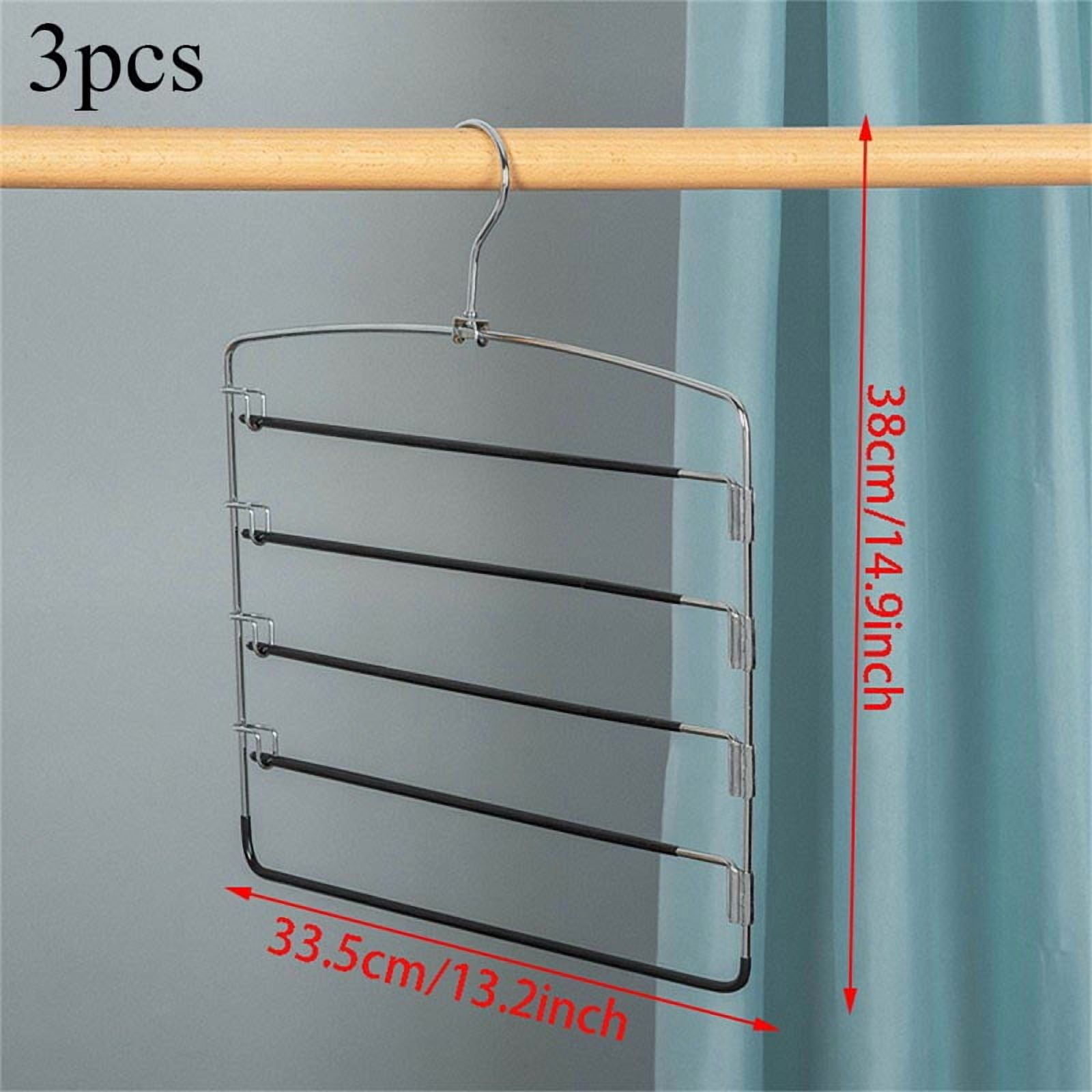 Multi-Layer Stainless Steels Movable Hangers Shelves Organizer Space Saver Closet Hanger Rack Pant Clothes Function Hanger
