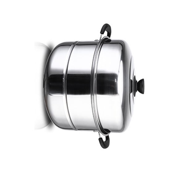 Multi Layer Steamer Steaming Pots with Heat Resistant Handle Energy Efficient Stainless Steel Cookware with Rack