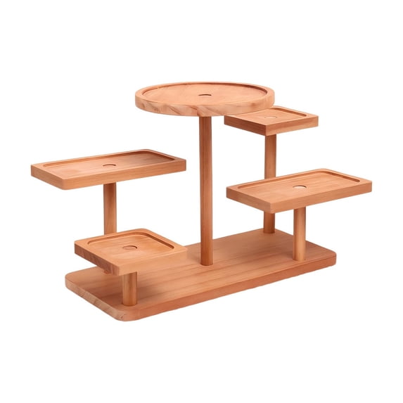 Multi Layer Storage Display, Space-Saving Wooden Jewelry Display Rack, Suitable for Displaying and Storing Various Small Items(Khaki)