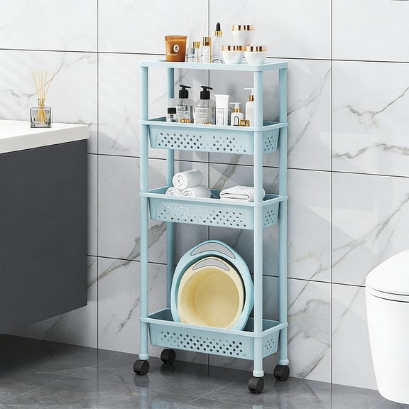 Multi Layer Storage Rack Rolling Cart With Wheels Large Capacity Organizer Shelf Space Saving Easy Move Utility Cart For Living Room Bedroom Bathroom Kitchen Home Organization Use