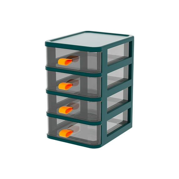 Multi-Layer Transparent Plastic Storage Cabinet with Secure Drawers, Durable Polypropylene Materials, Office & Study Organization Solution